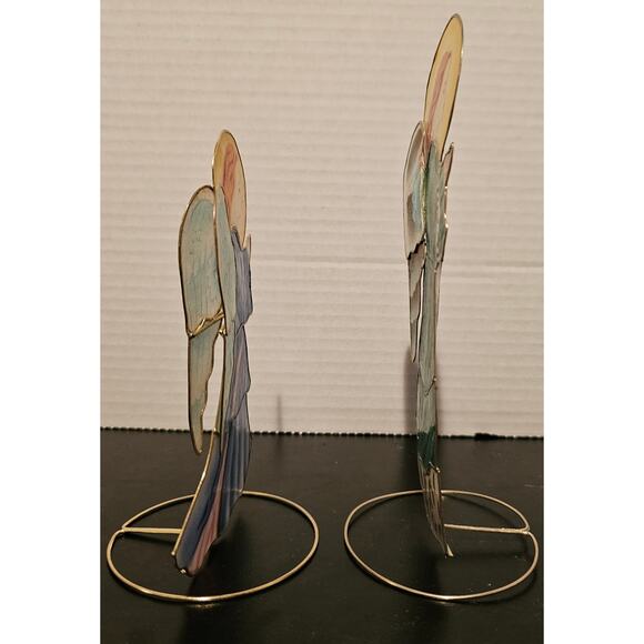 Capiz Shell painted Winged Christmas Praying Angels on Stands. - Picture 4 of 8